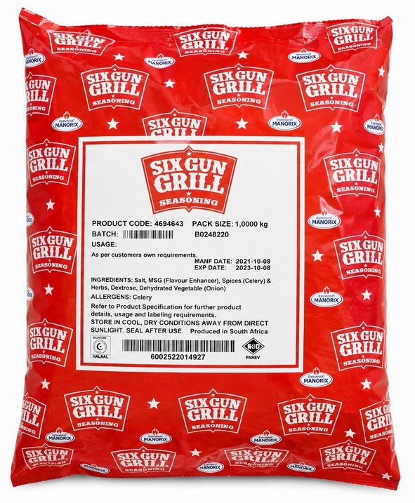 SIX GUN GRILL SEASONING (S.AFRICA) 10X1KG