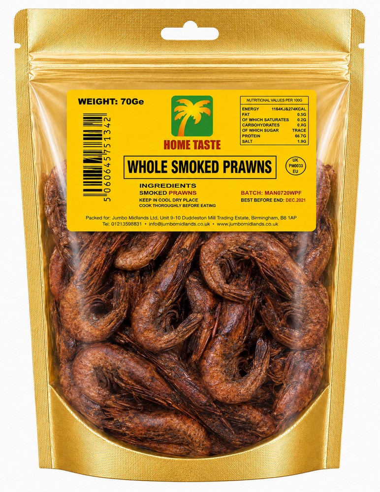 HT WHOLE SMOKED PRAWNS 10X70G