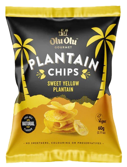 OLU OLU PLANTAIN CRISPS SWEET (YELLOW) 24X60G