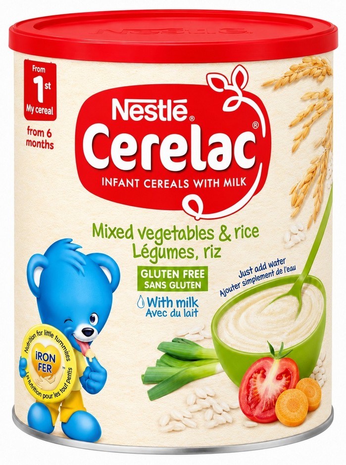 NES CER MIXED VEG & RICE WITH MILK 24X400G