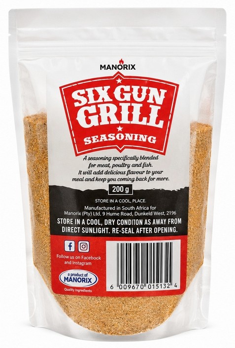 SIX GUN GRILL SEASONING (S.AFRICA) 25X200G