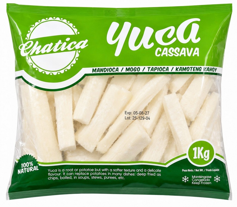 CHATICA YUCA CASSAVA CHUNKS 12X1KG (FROZEN)