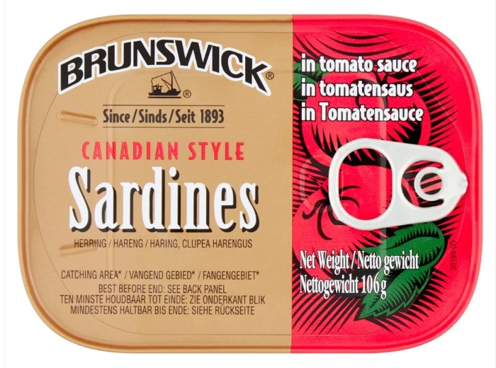 BRUNSWICK SARDINES IN TOMATO SAUCE 12X106G