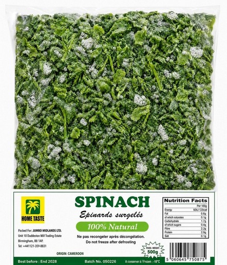 HT SPINACH LEAVES 30X500G (FROZEN)