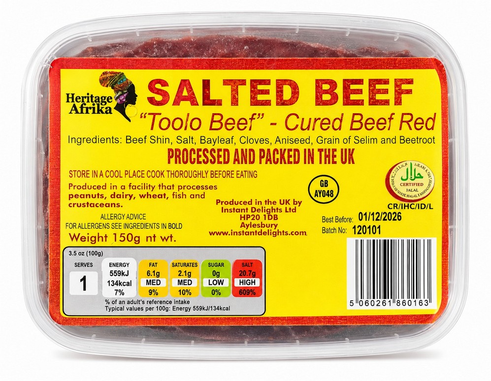 HERITAGE AFRIKA SALTED BEEF RED (TOOLO) 12X150G