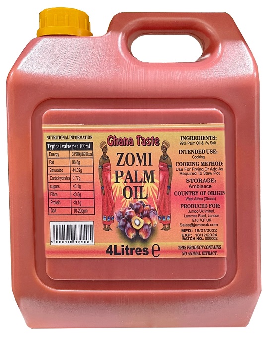GHANA TASTE ZOMI PALM OIL 4X4L
