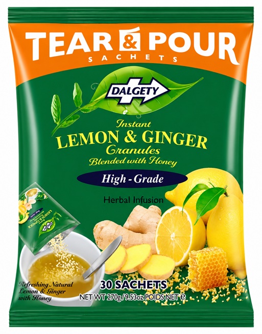 DALGETY INSTANT LEMON & GINGER (SACHETS) 15X30X9G