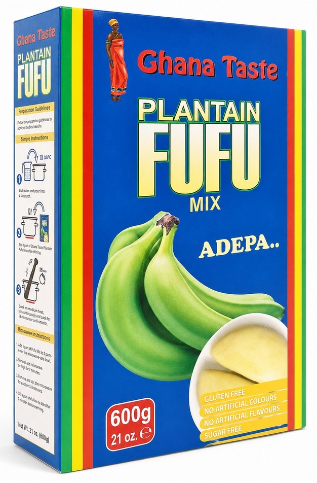 GHANA TASTE PLANTAIN FUFU 12X600G (BOX)