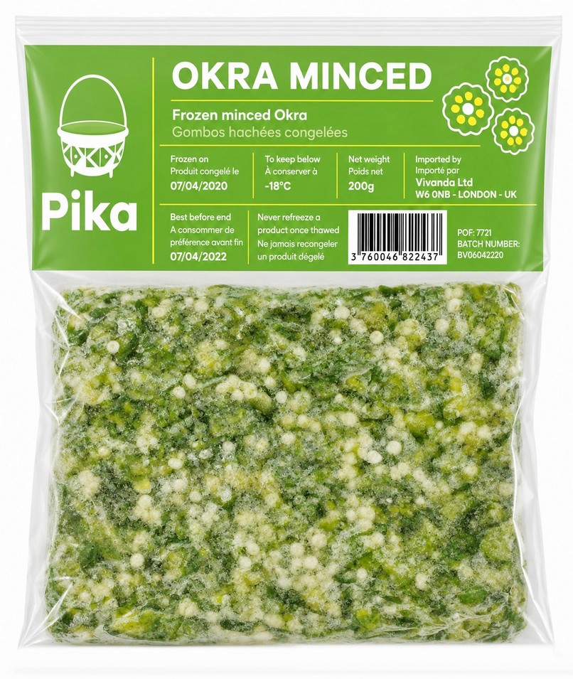 PIKA OKRA MINCED 50X200G (FROZEN)