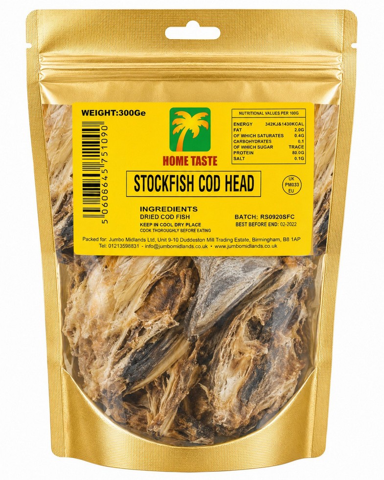 HT STOCKFISH COD HEAD 10X300G