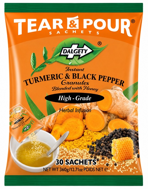 DALGETY INSTANT TURMERIC BLACK PEPPER (SACHETS) 15X30X12G