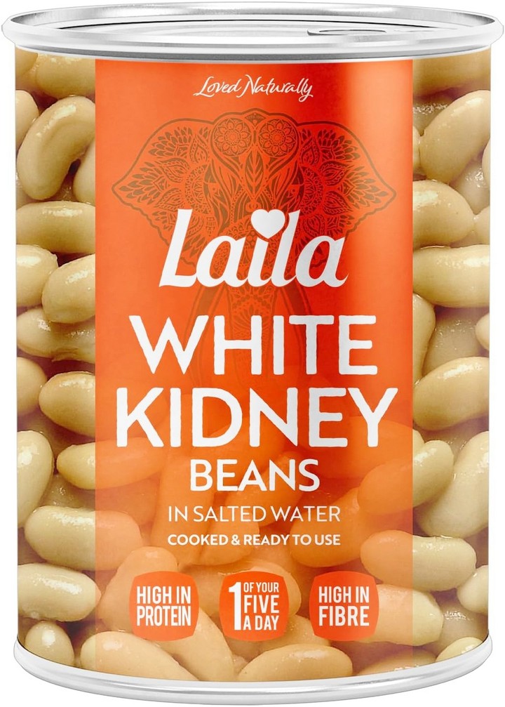 LAILA WHITE KIDNEY BEANS 12X400G (SURYA)