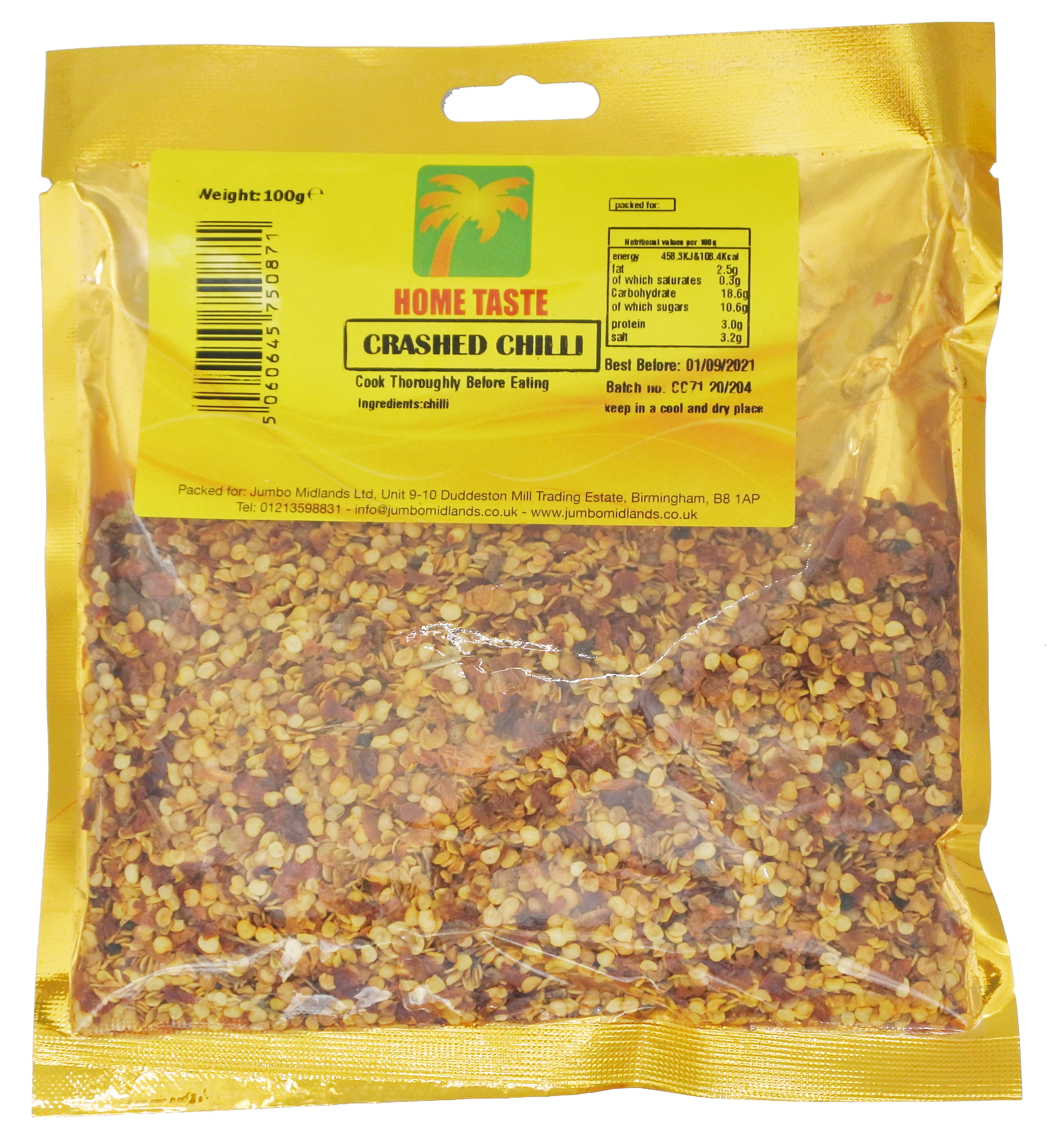 HT CRUSHED CHILLI 10X100G
