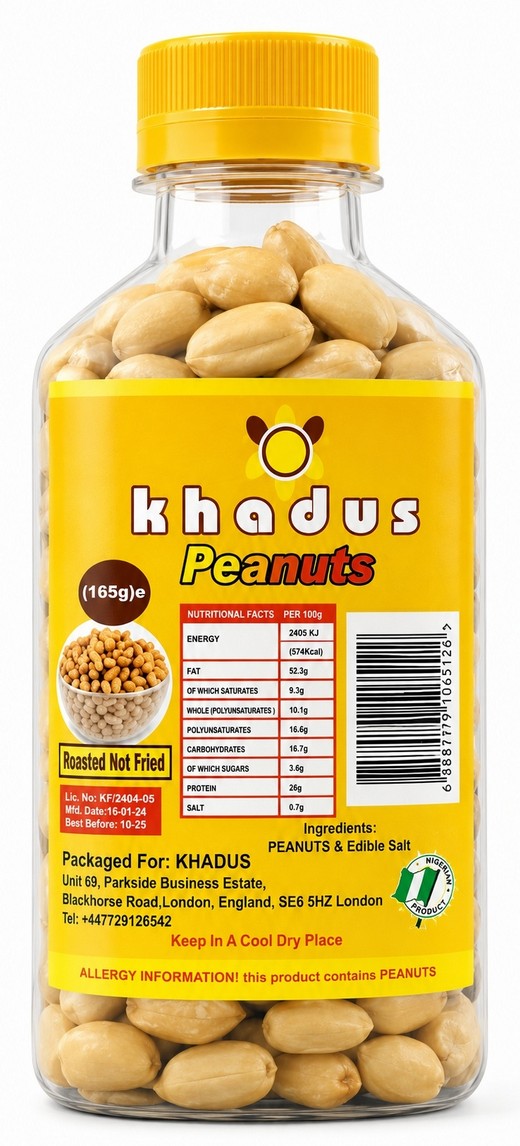 KHADUS PEANUTS 24X165G