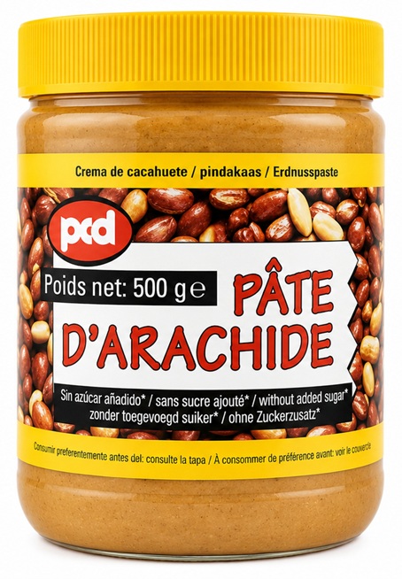 PCD PEANUT BUTTER YELLOW (NO SUGAR) 12X500G