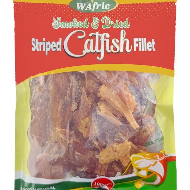 WAFRIC STRIPED CATFISH FILLETS SMOKED DRIED 10X100G