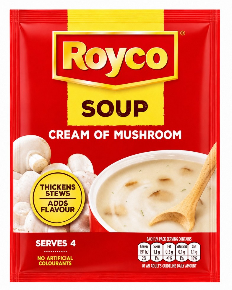 ROYCO SOUP CREAM OF MUSHROOM (S.AFRICAN) 10X50G