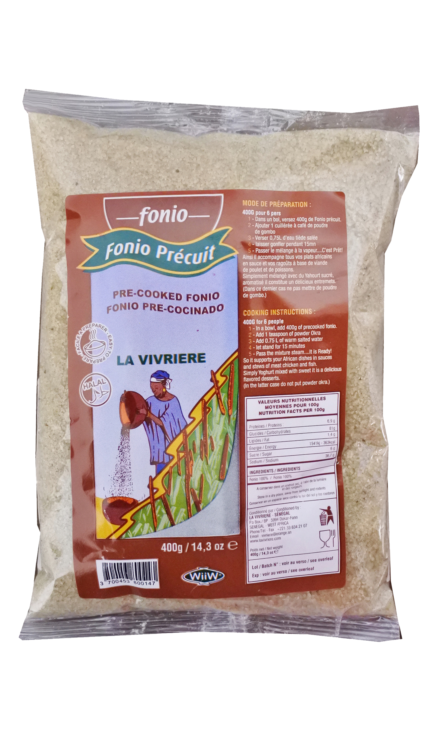 La Vivriere Fonio Precuit Flour