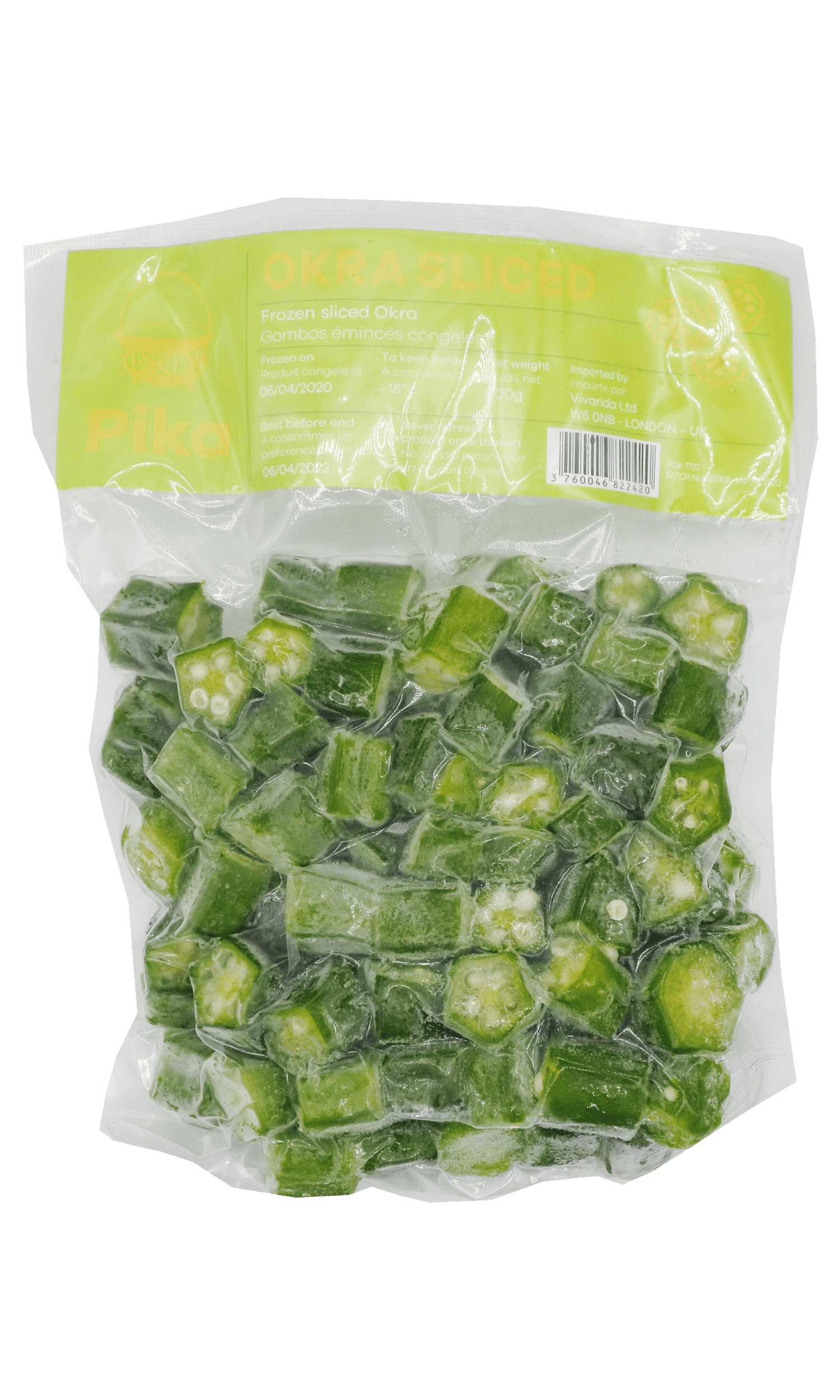 Pika Frozen Okra Sliced