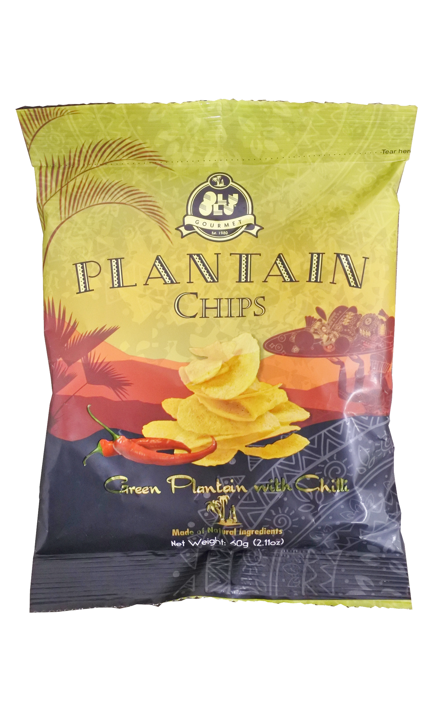 Olu Olu Plantain Chips Green Chilli