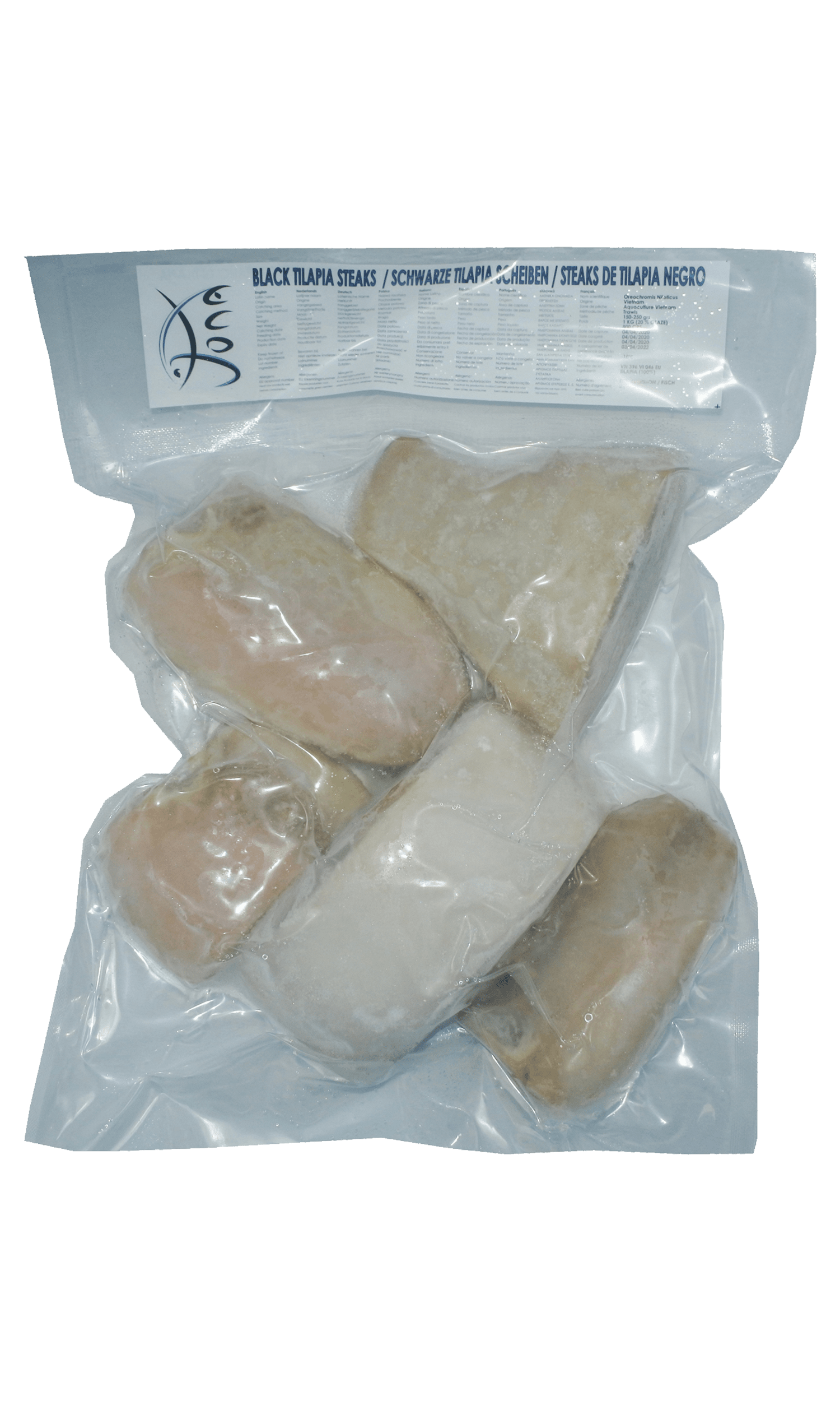 Frozen Tilapia Cut Steaks Black